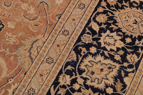 handmade Traditional Agra Rust Blue Hand Knotted RECTANGLE 100% WOOL area rug 9x12
