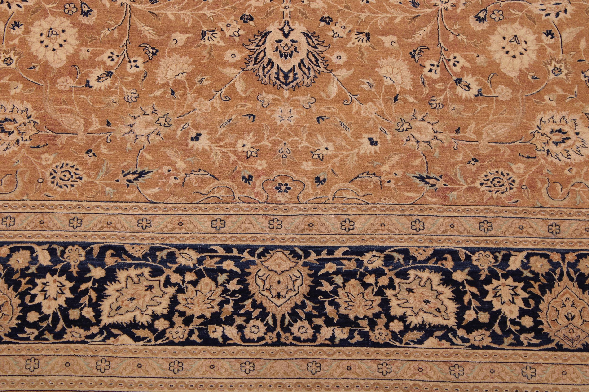 handmade Traditional Agra Rust Blue Hand Knotted RECTANGLE 100% WOOL area rug 9x12