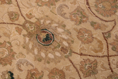 handmade Transitional Taj Beige Taupe Hand Knotted RECTANGLE 100% WOOL area rug 9 x 12