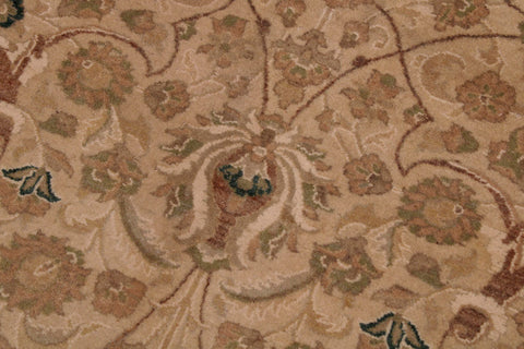 handmade Transitional Taj Beige Taupe Hand Knotted RECTANGLE 100% WOOL area rug 9x12