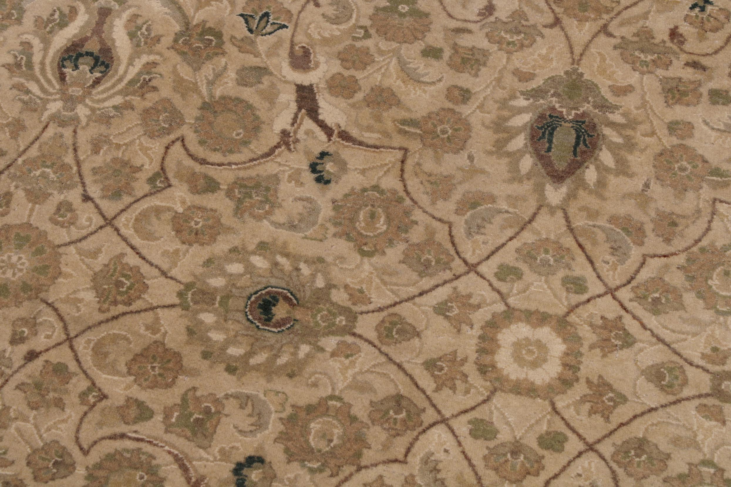 handmade Transitional Taj Beige Taupe Hand Knotted RECTANGLE 100% WOOL area rug 9x12