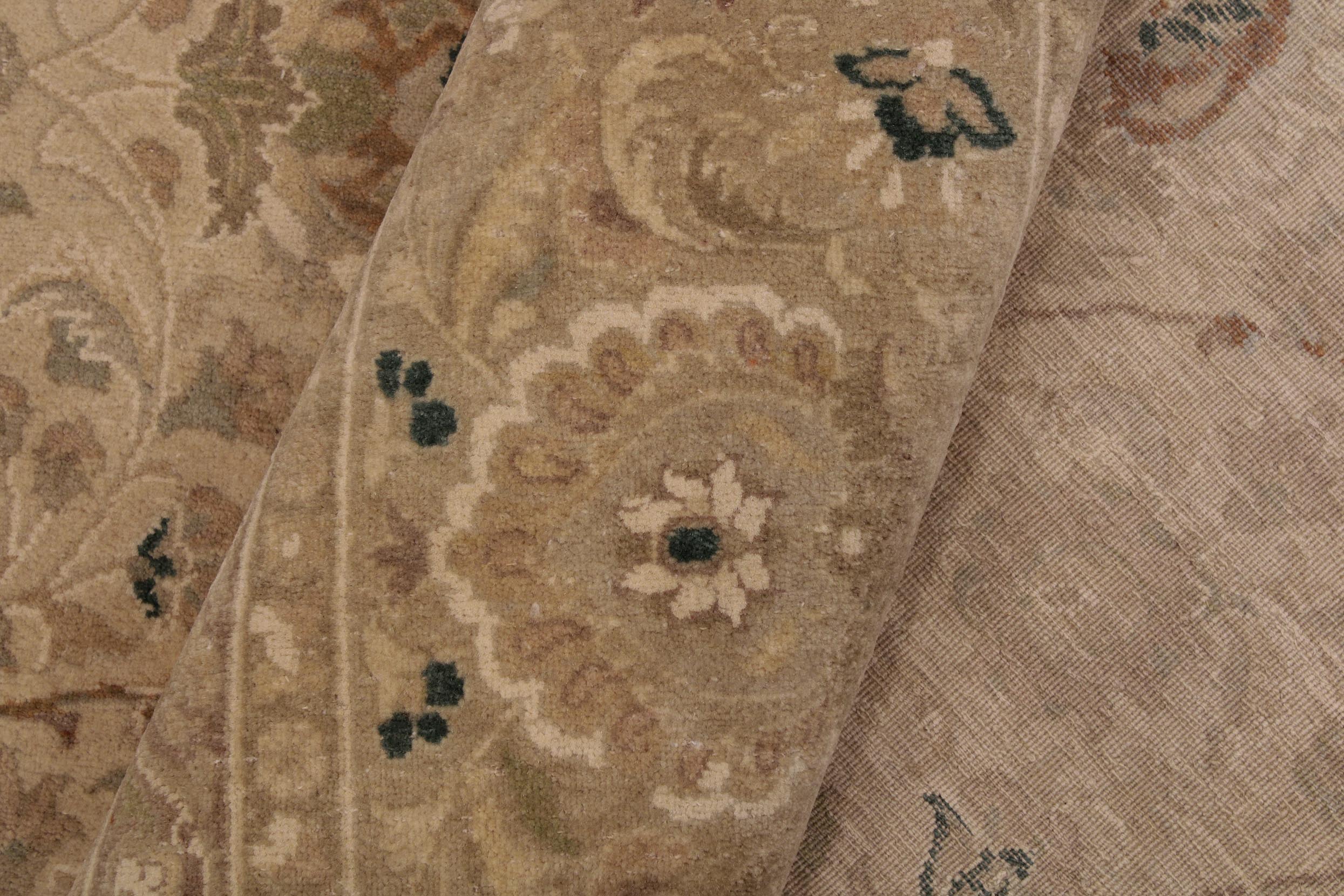 handmade Transitional Taj Beige Taupe Hand Knotted RECTANGLE 100% WOOL area rug 9x12