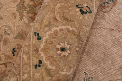handmade Transitional Taj Beige Taupe Hand Knotted RECTANGLE 100% WOOL area rug 9x12