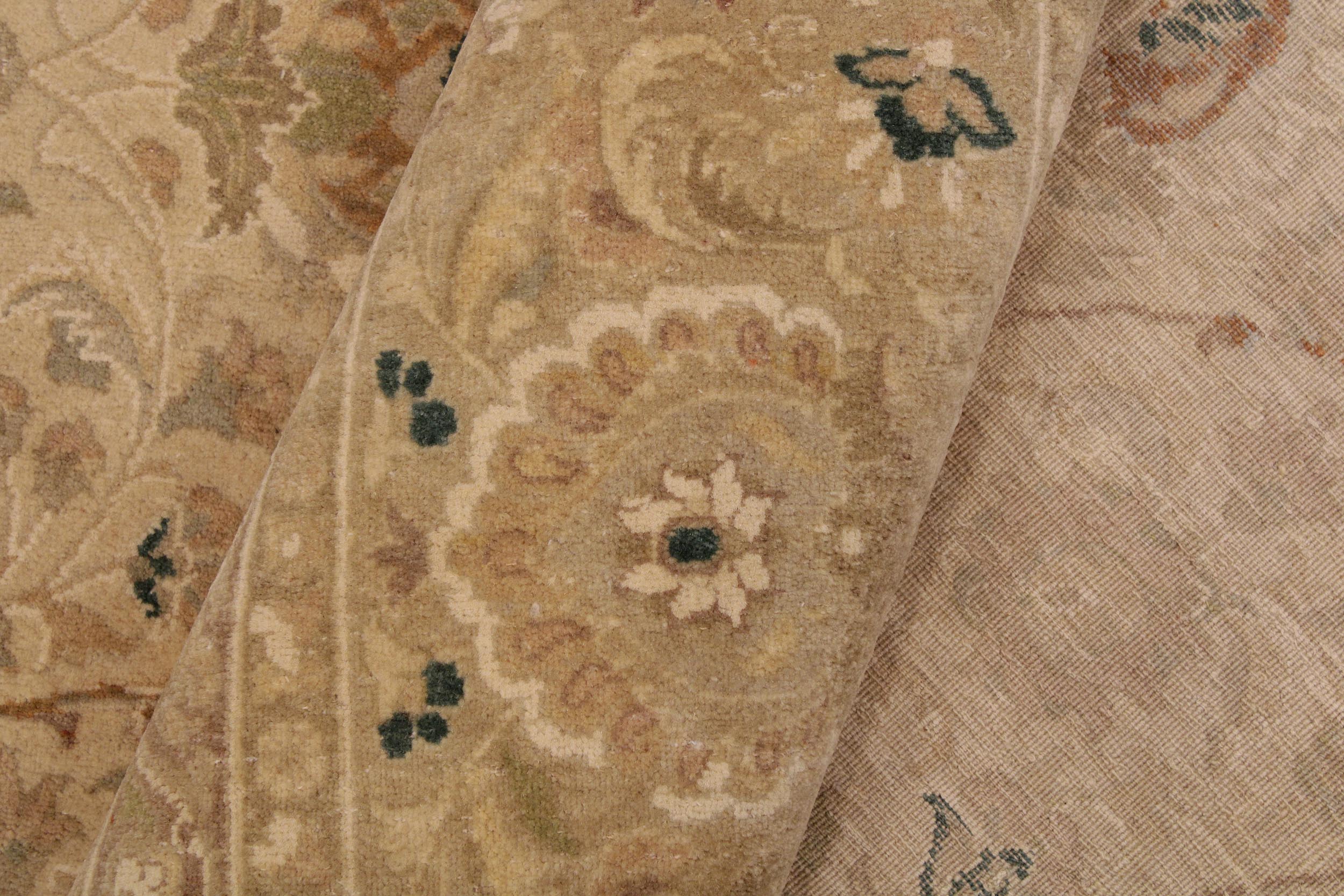 handmade Transitional Taj Beige Taupe Hand Knotted RECTANGLE 100% WOOL area rug 9 x 12