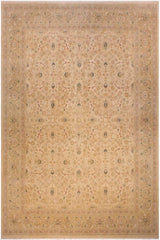 Traditional Taj Susana Beige Taupe Hand Knotted Area rugs 9X12