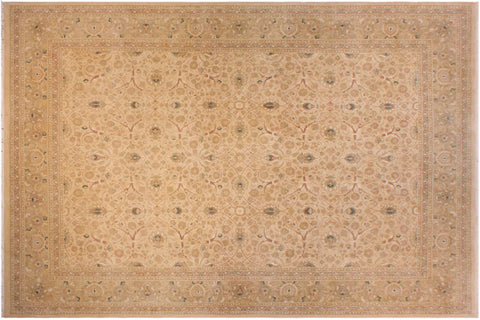 handmade Transitional Taj Beige Taupe Hand Knotted RECTANGLE 100% WOOL area rug 9 x 12