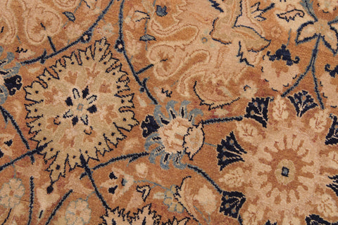 handmade Transitional Tabriz Brown Blue Hand Knotted RECTANGLE 100% WOOL area rug 9x12