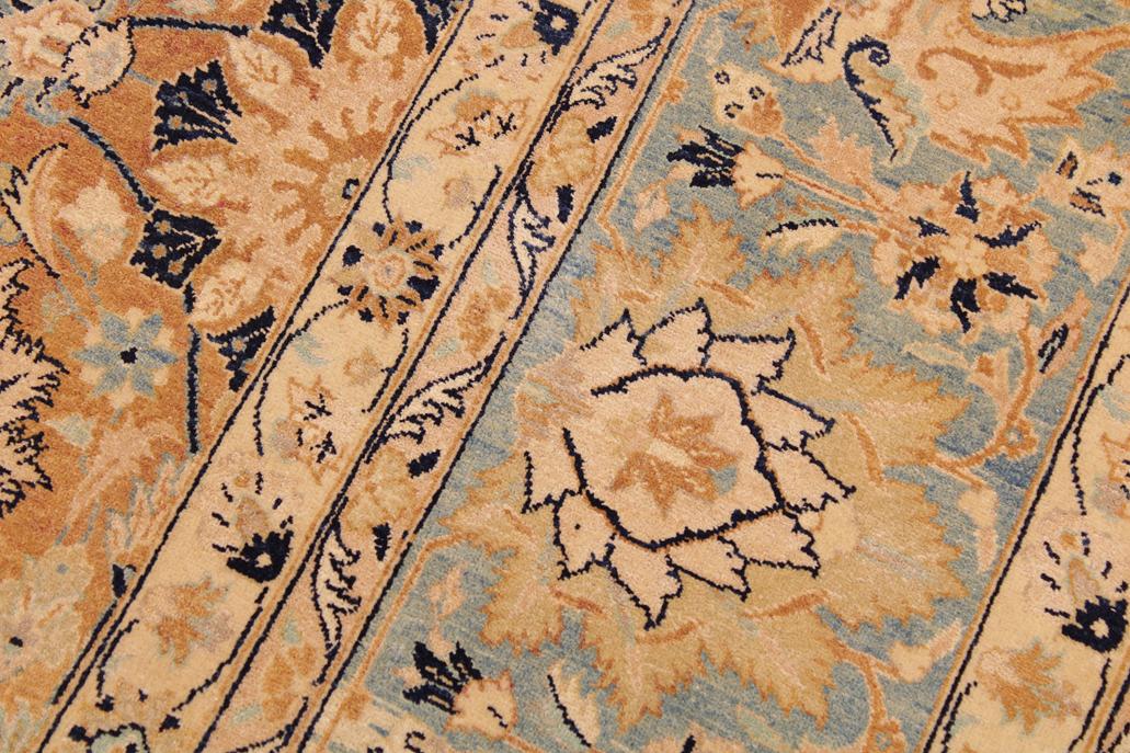 Vintage Tabriz Ping Brown/Blue Wool Rug - 8'10'' x 12'2''