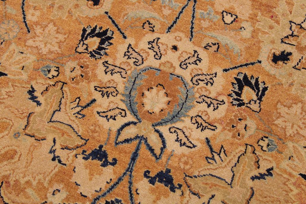 Vintage Tabriz Ping Brown/Blue Wool Rug - 8'10'' x 12'2''