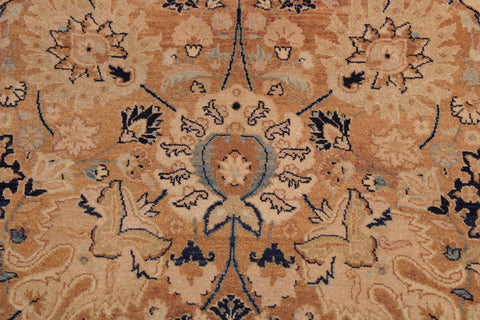 handmade Transitional Tabriz Brown Blue Hand Knotted RECTANGLE 100% WOOL area rug 9x12
