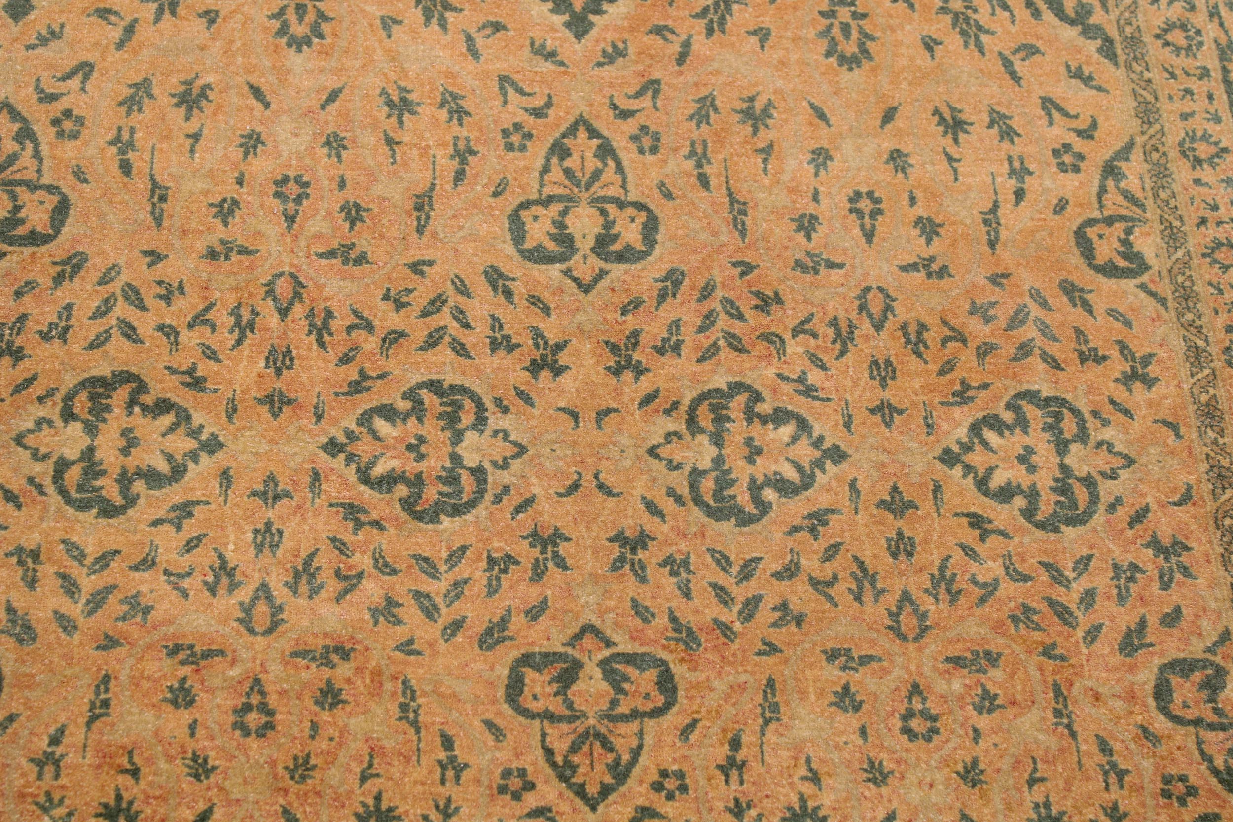 handmade Transitional Veg Dye Brown Green Hand Knotted RECTANGLE 100% WOOL area rug 9 x 12