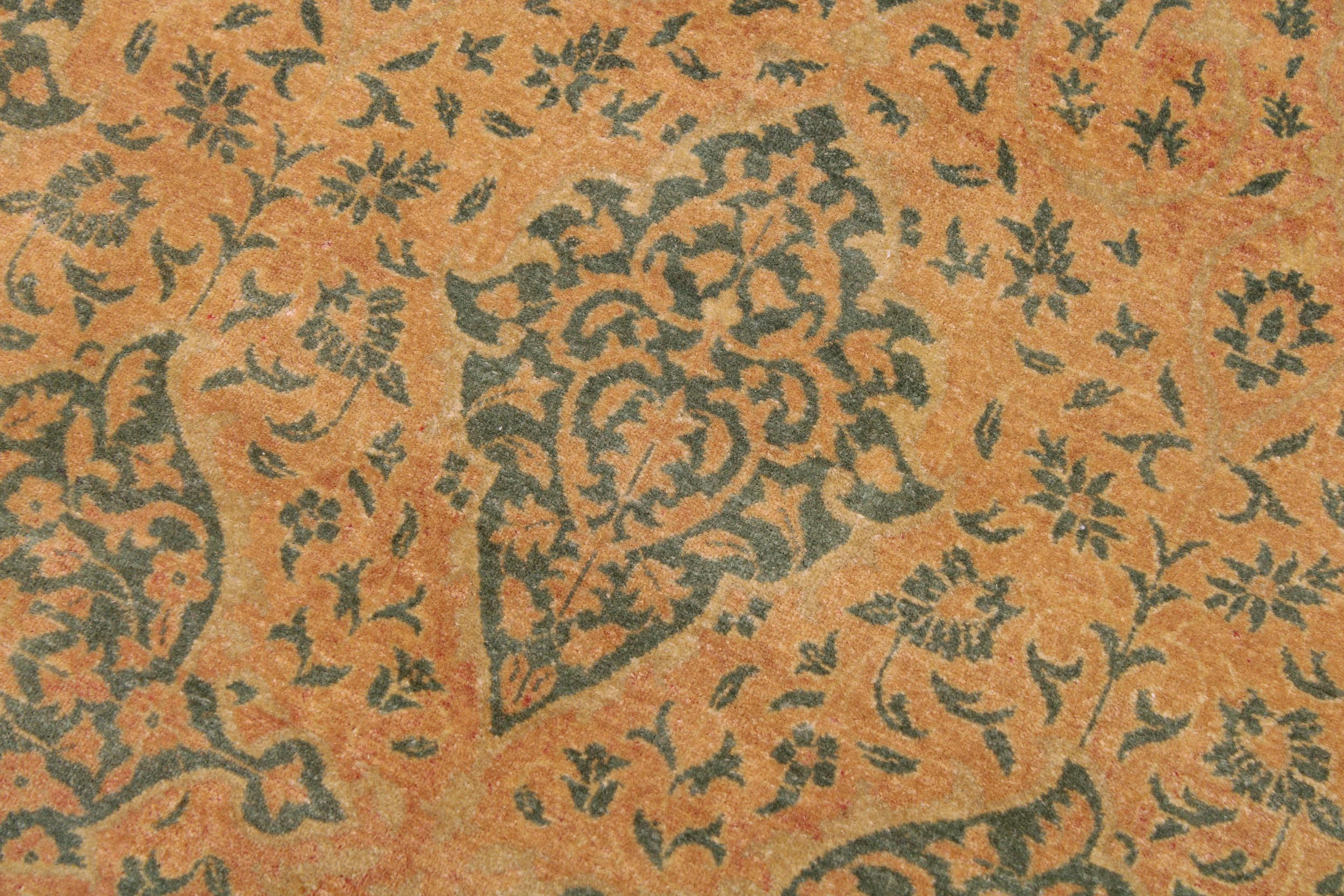 handmade Transitional Veg Dye Brown Green Hand Knotted RECTANGLE 100% WOOL area rug 9 x 12