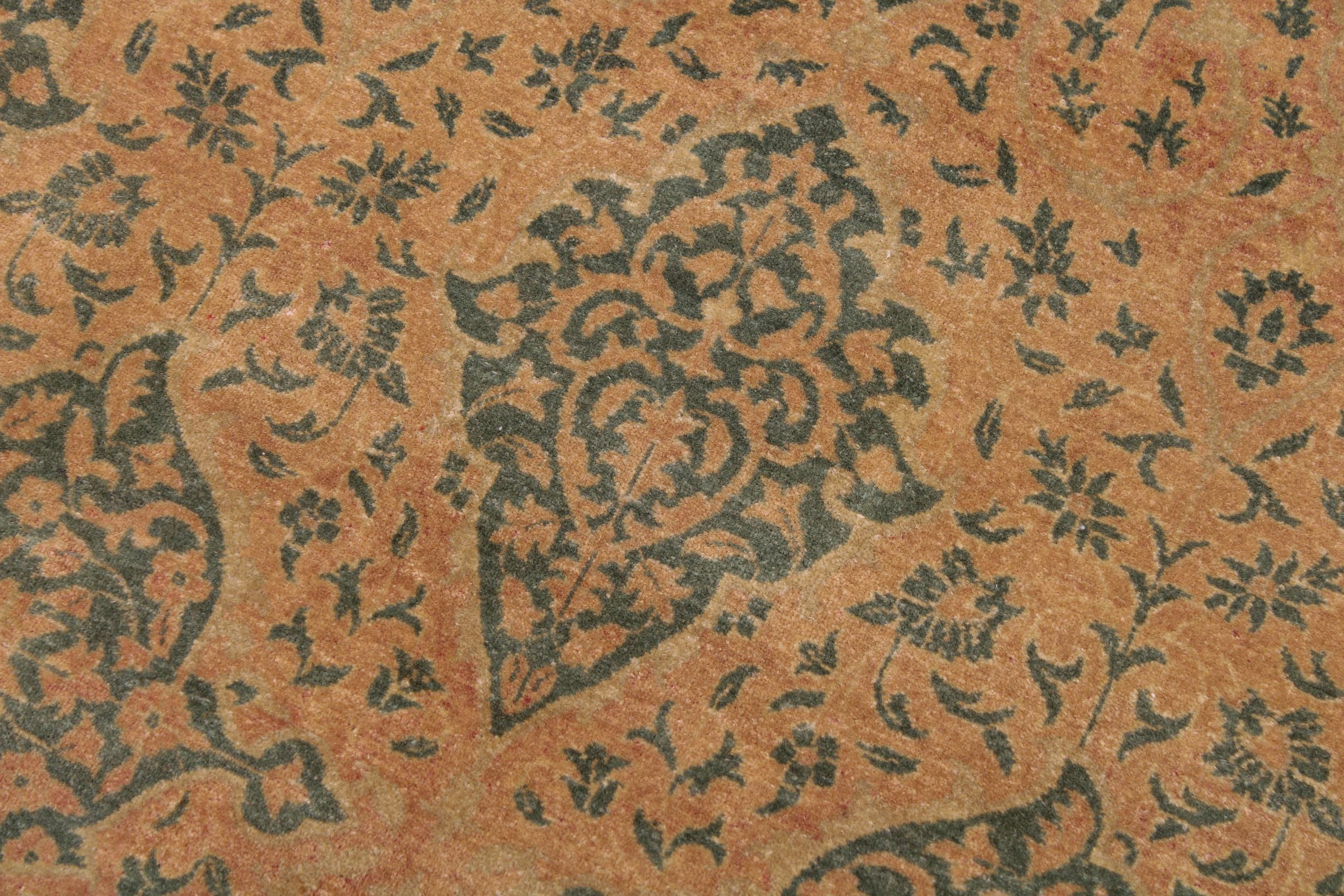 handmade Transitional Veg Dye Brown Green Hand Knotted RECTANGLE 100% WOOL area rug 9x12