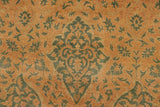 Semi-Antique Elise Brown/Green Wool Rug - 9'0'' x 11'6''