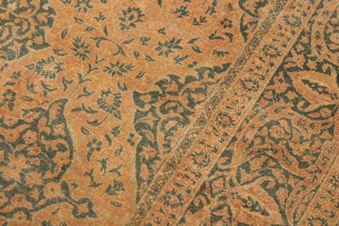 handmade Transitional Veg Dye Brown Green Hand Knotted RECTANGLE 100% WOOL area rug 9 x 12