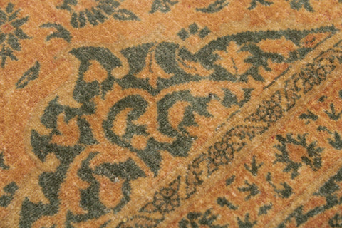handmade Transitional Veg Dye Brown Green Hand Knotted RECTANGLE 100% WOOL area rug 9 x 12