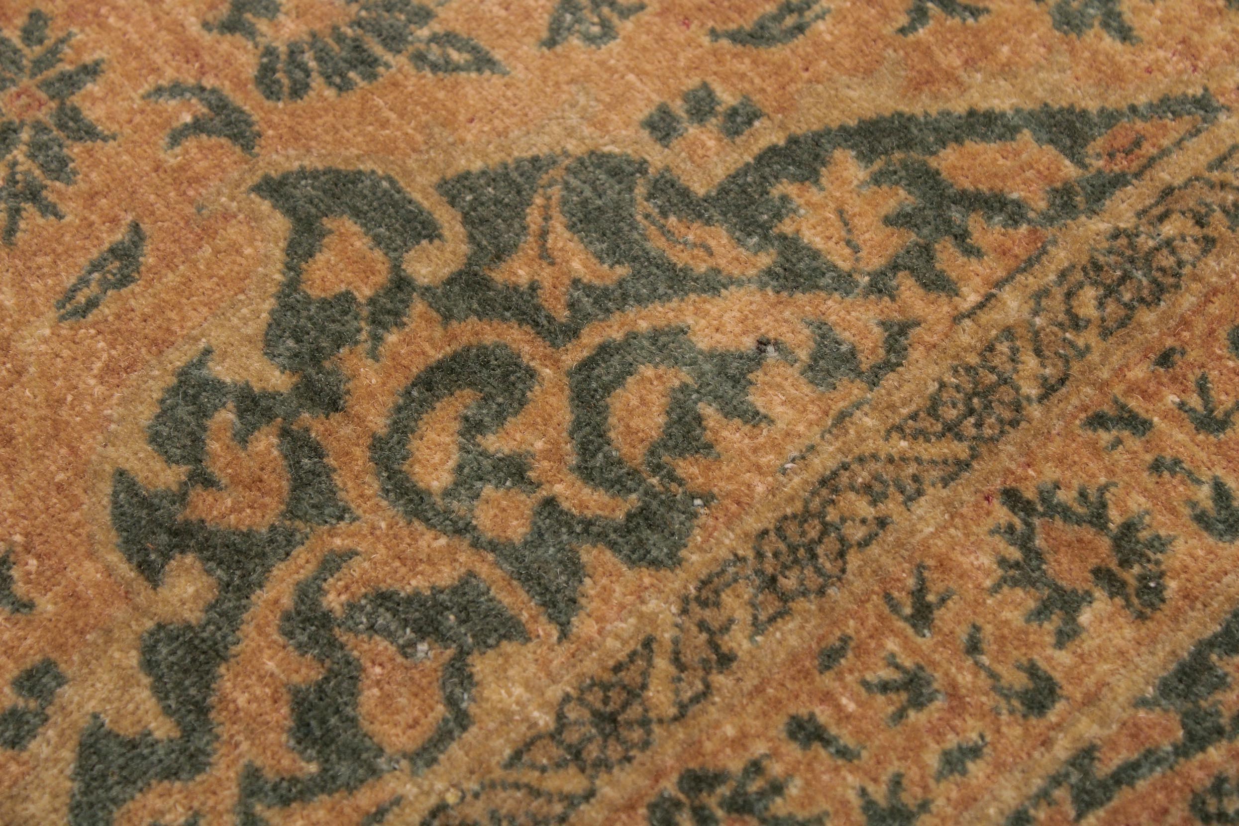 handmade Transitional Veg Dye Brown Green Hand Knotted RECTANGLE 100% WOOL area rug 9x12