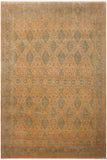 Traditional Veg Dye Elise Brown Green Hand Knotted Area rugs 9 x 12