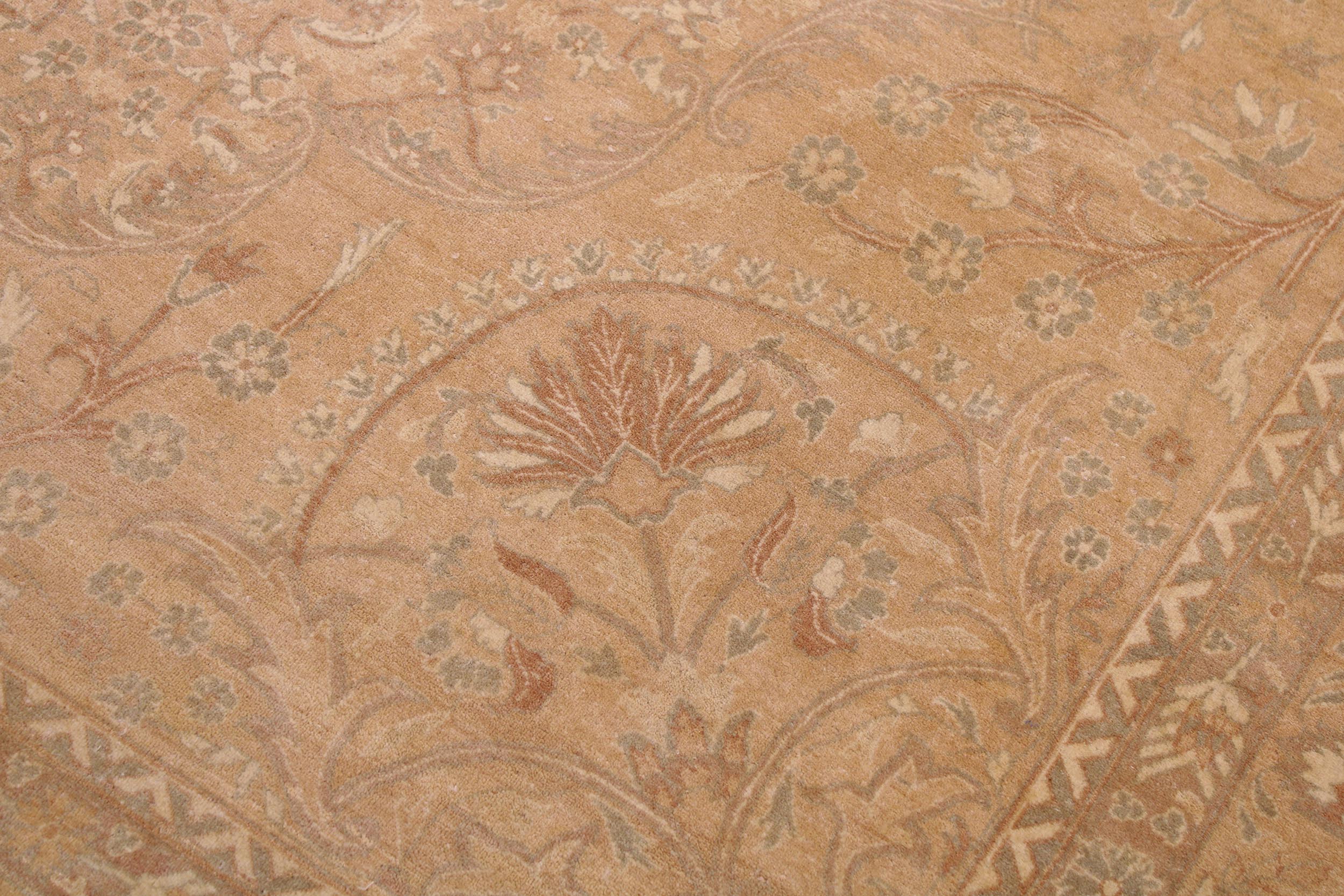 handmade Transitional  Tan Gold Hand Knotted RECTANGLE 100% WOOL area rug 9 x 12