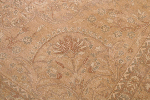 handmade Transitional  Tan Gold Hand Knotted RECTANGLE 100% WOOL area rug 9 x 12