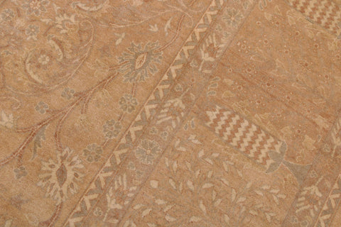 handmade Transitional  Tan Gold Hand Knotted RECTANGLE 100% WOOL area rug 9 x 12
