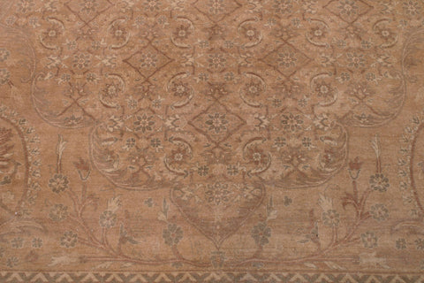 handmade Transitional  Tan Gold Hand Knotted RECTANGLE 100% WOOL area rug 9x12