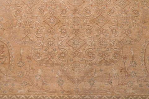 handmade Transitional  Tan Gold Hand Knotted RECTANGLE 100% WOOL area rug 9 x 12