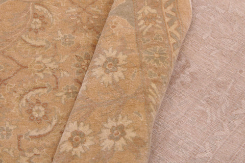 handmade Transitional  Tan Gold Hand Knotted RECTANGLE 100% WOOL area rug 9 x 12