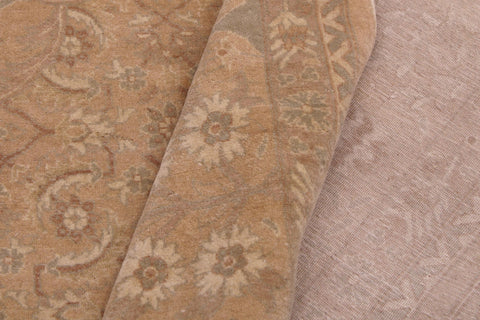 handmade Transitional  Tan Gold Hand Knotted RECTANGLE 100% WOOL area rug 9x12