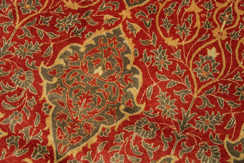 handmade Transitional Veg Dye Rust Green Hand Knotted RECTANGLE 100% WOOL area rug 9 x 12