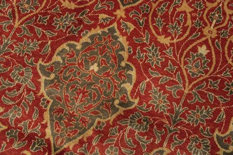 handmade Transitional Veg Dye Rust Green Hand Knotted RECTANGLE 100% WOOL area rug 9x12
