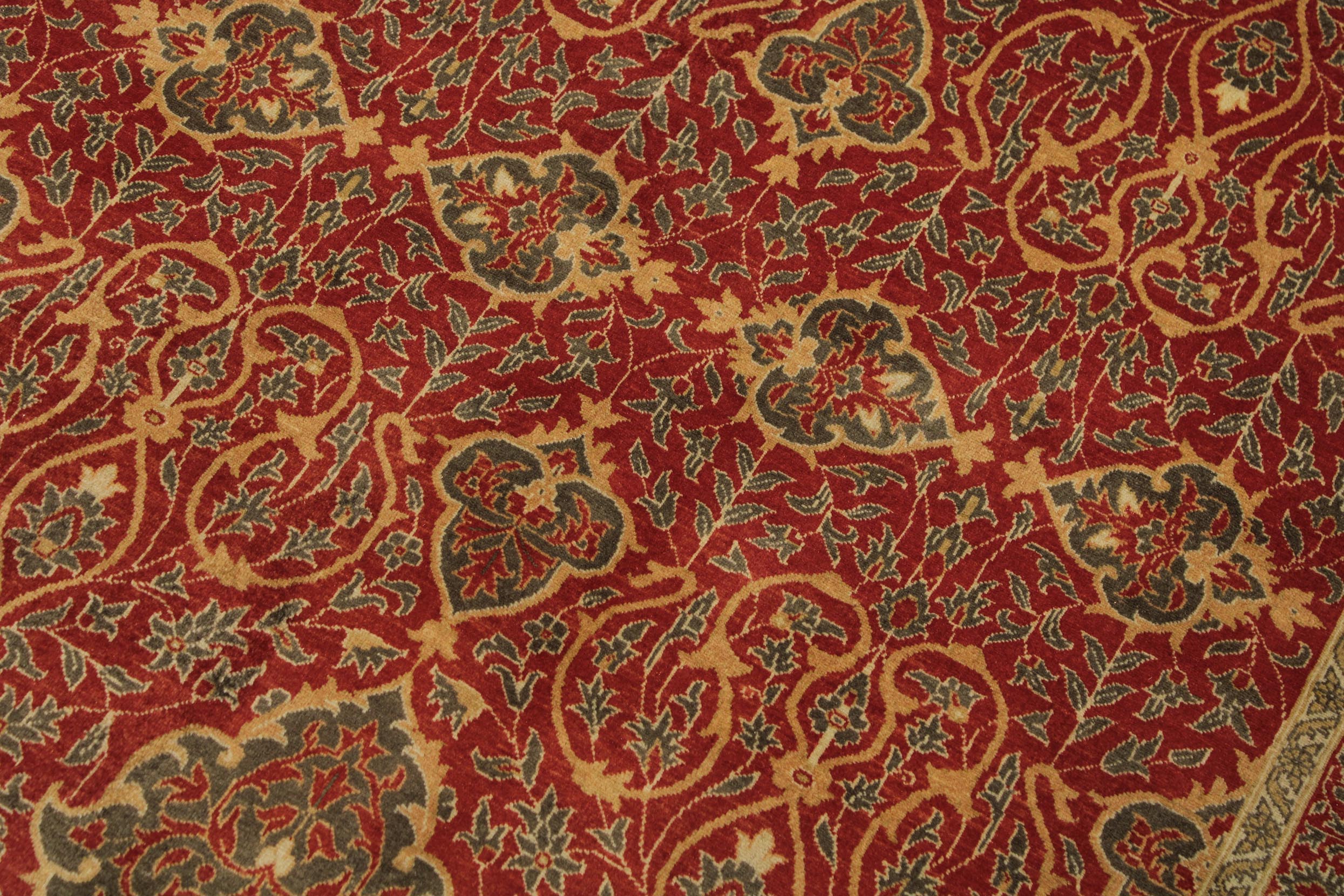 handmade Transitional Veg Dye Rust Green Hand Knotted RECTANGLE 100% WOOL area rug 9x12