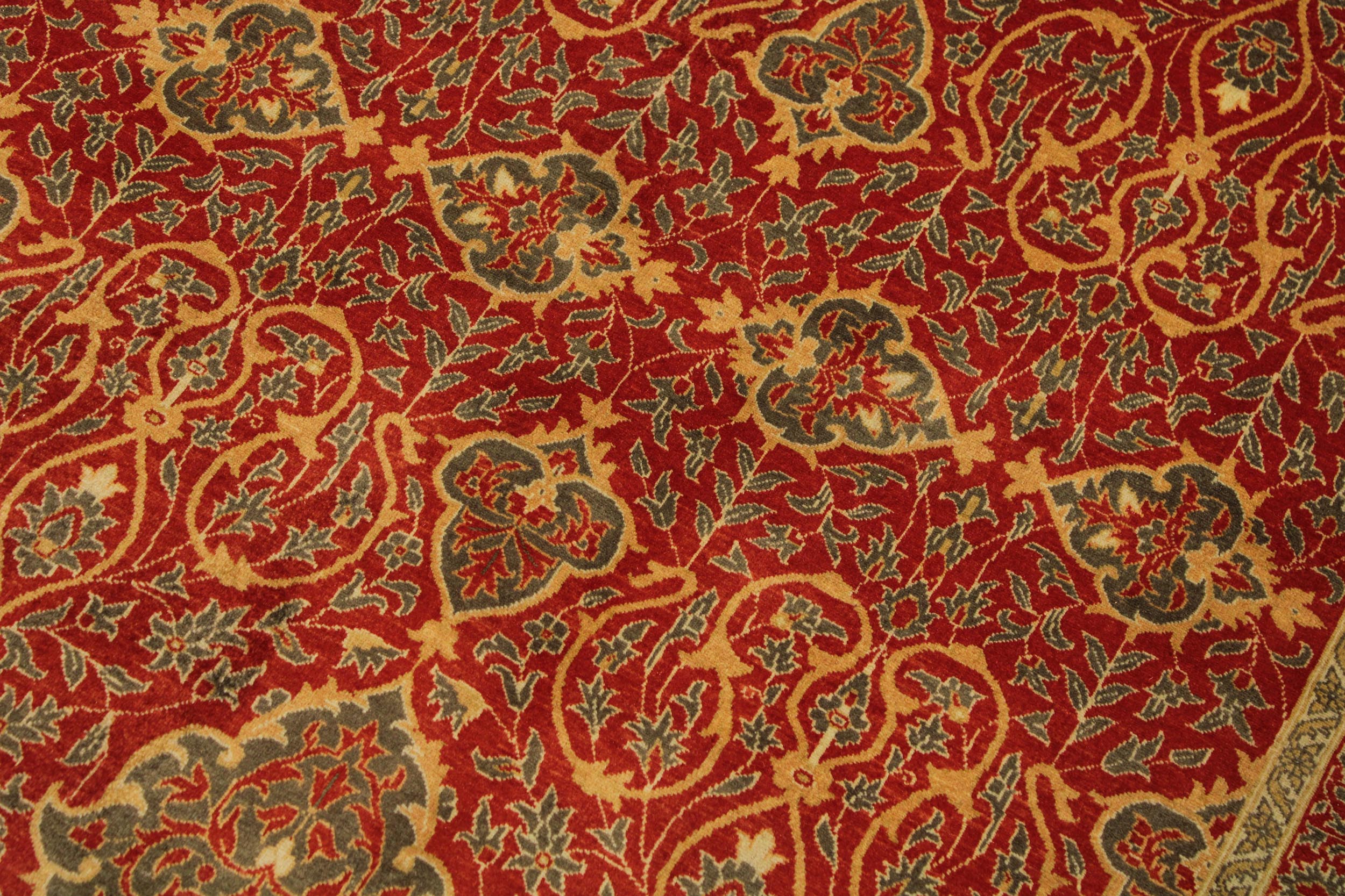 handmade Transitional Veg Dye Rust Green Hand Knotted RECTANGLE 100% WOOL area rug 9 x 12