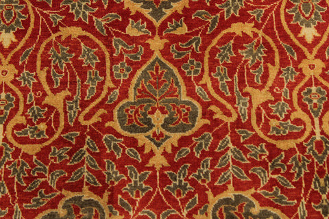 handmade Transitional Veg Dye Rust Green Hand Knotted RECTANGLE 100% WOOL area rug 9 x 12