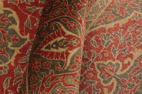 handmade Transitional Veg Dye Rust Green Hand Knotted RECTANGLE 100% WOOL area rug 9x12