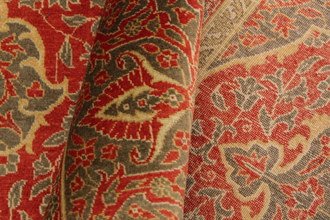 handmade Transitional Veg Dye Rust Green Hand Knotted RECTANGLE 100% WOOL area rug 9 x 12