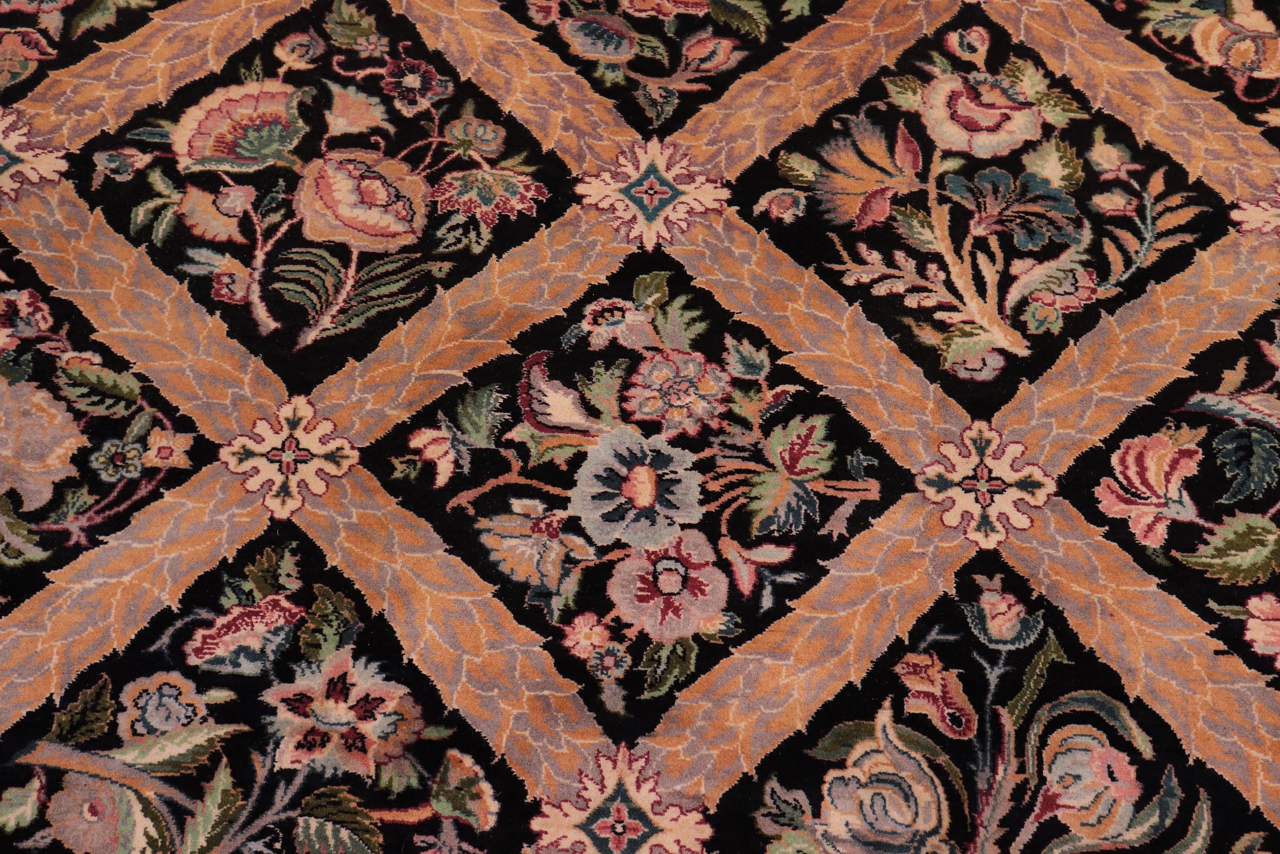 handmade Transitional Bakhtair Black Black Hand Knotted RECTANGLE 100% WOOL area rug 9x12