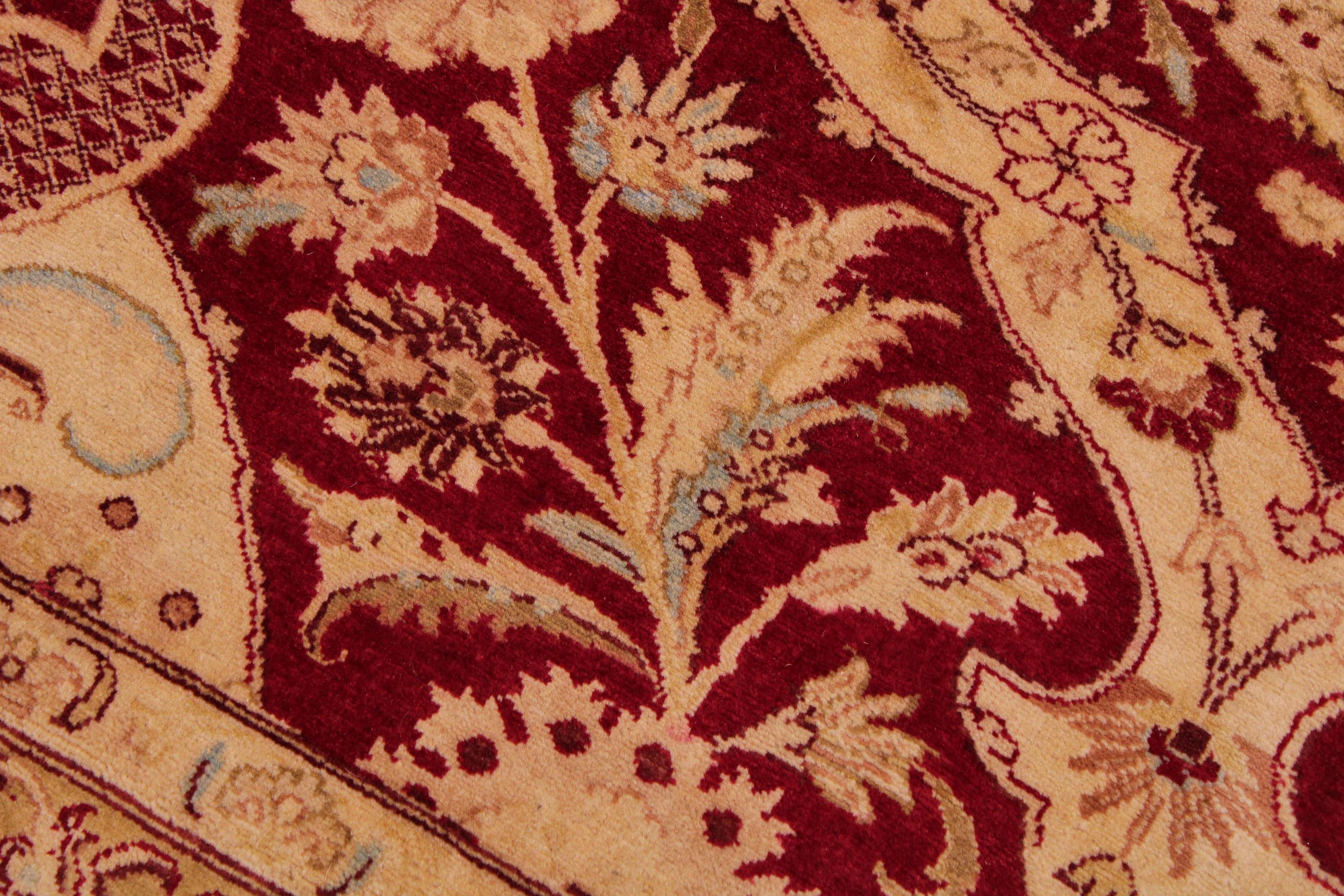 handmade Traditional Agra #2 Red Lt. Blue Hand Knotted RECTANGLE 100% WOOL area rug 9 x 12