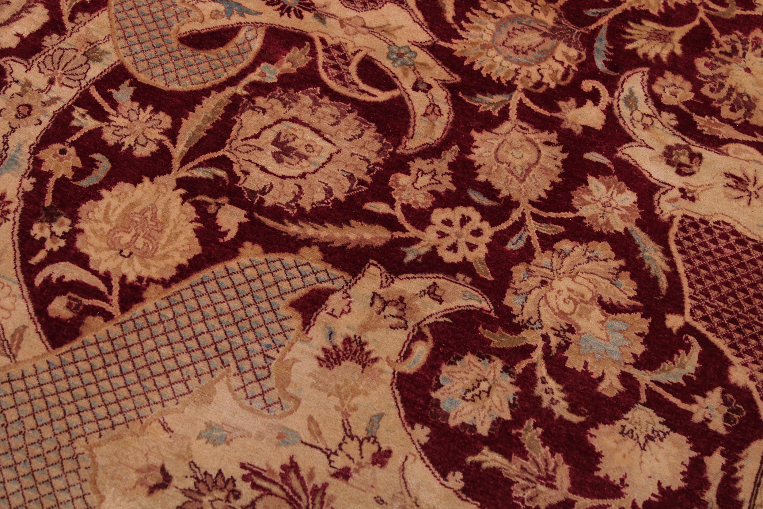 handmade Traditional Agra #2 Red Lt. Blue Hand Knotted RECTANGLE 100% WOOL area rug 9x12