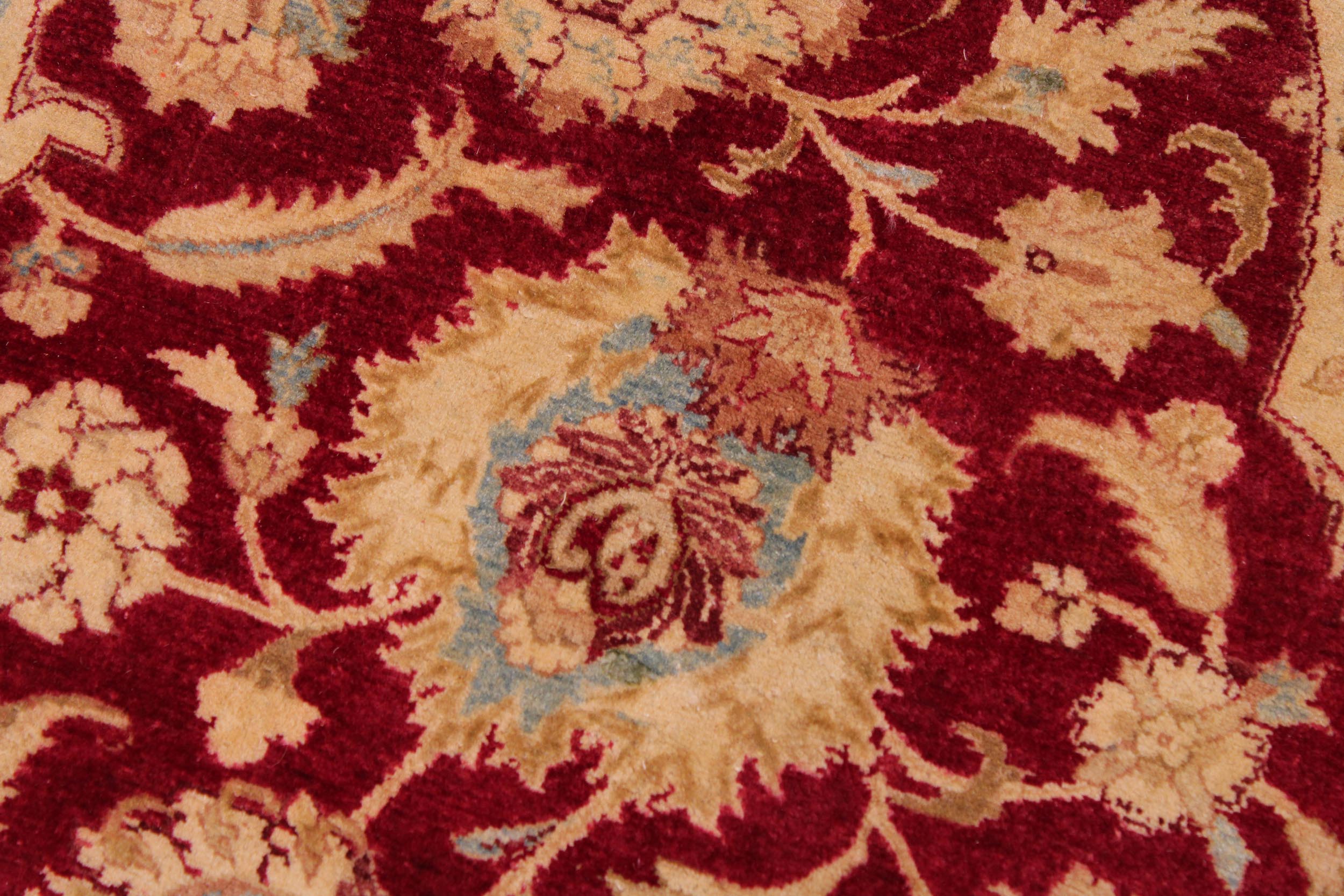 handmade Traditional Agra #2 Red Lt. Blue Hand Knotted RECTANGLE 100% WOOL area rug 9 x 12