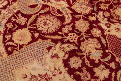 handmade Traditional Agra #2 Red Lt. Blue Hand Knotted RECTANGLE 100% WOOL area rug 9 x 12