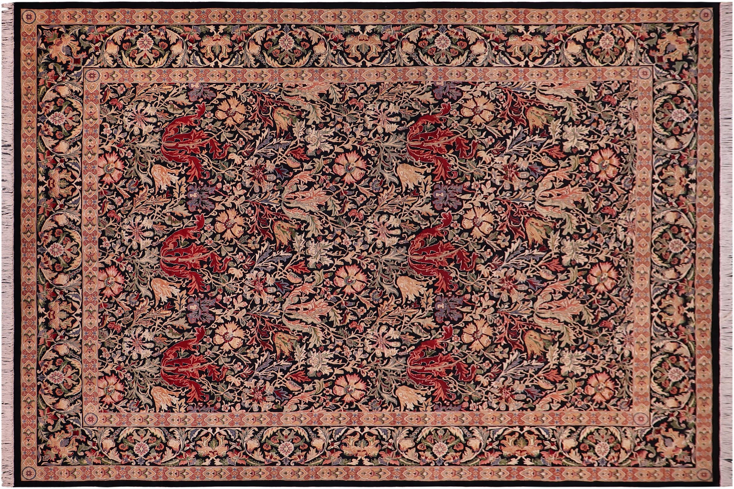 handmade Transitional Gulshanayub Black Black Hand Knotted RECTANGLE 100% WOOL area rug 9' x 12'