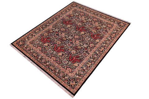 handmade Transitional Gulshanayub Black Black Hand Knotted RECTANGLE 100% WOOL area rug 9' x 12'