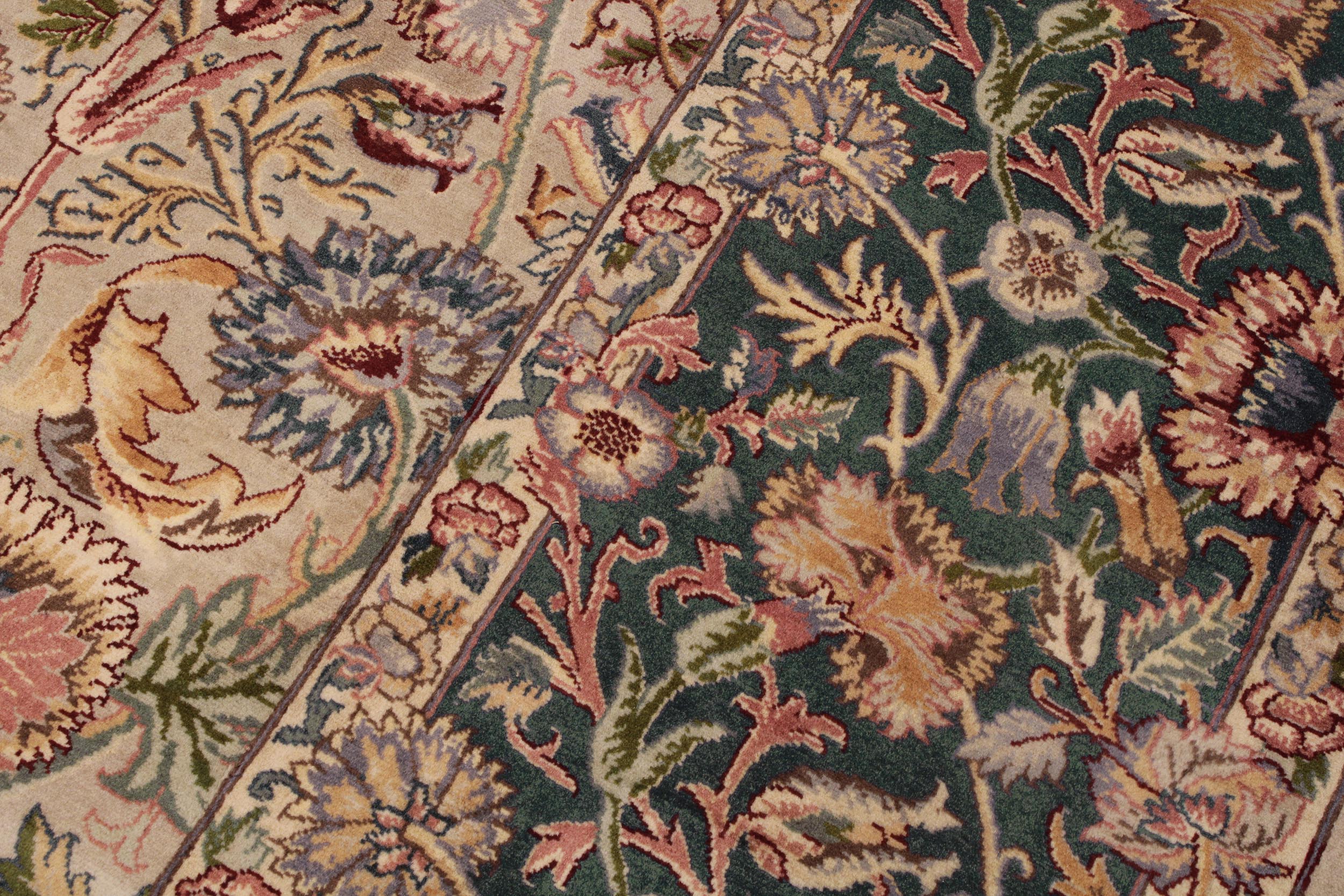 handmade Transitional Irfan Lt. Gray Teal Green Hand Knotted RECTANGLE 100% WOOL area rug 9x12