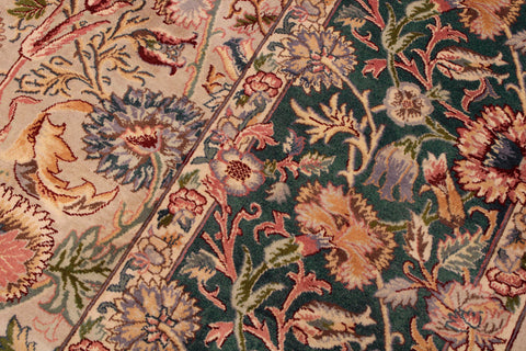 handmade Transitional Irfan Lt. Gray Teal Green Hand Knotted RECTANGLE 100% WOOL area rug 9x12