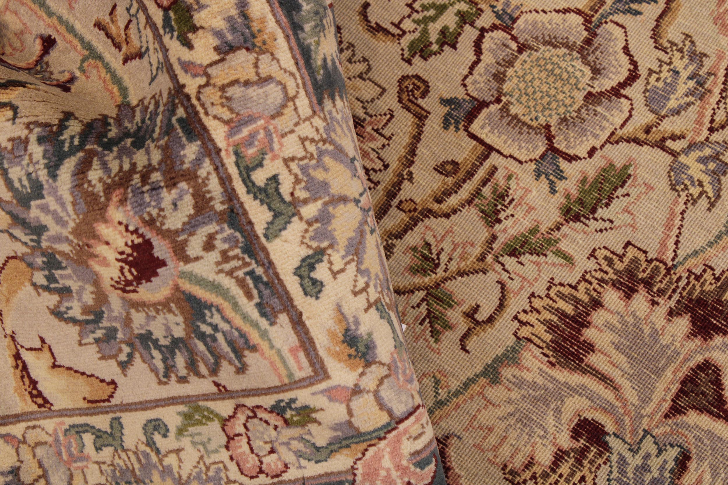 handmade Transitional Irfan Lt. Gray Teal Green Hand Knotted RECTANGLE 100% WOOL area rug 9x12