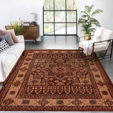 handmade Traditional Kafkaz Brown Tan Hand Knotted RECTANGLE 100% WOOL area rug 8 x 10