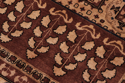 handmade Traditional Kafkaz Brown Tan Hand Knotted RECTANGLE 100% WOOL area rug 8' x 10'