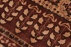 handmade Traditional Kafkaz Brown Tan Hand Knotted RECTANGLE 100% WOOL area rug 8X10