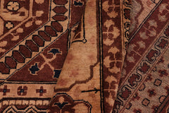 handmade Traditional Kafkaz Brown Tan Hand Knotted RECTANGLE 100% WOOL area rug 8X10